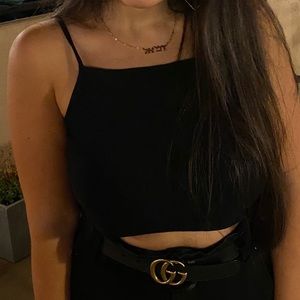 Black crop tank top